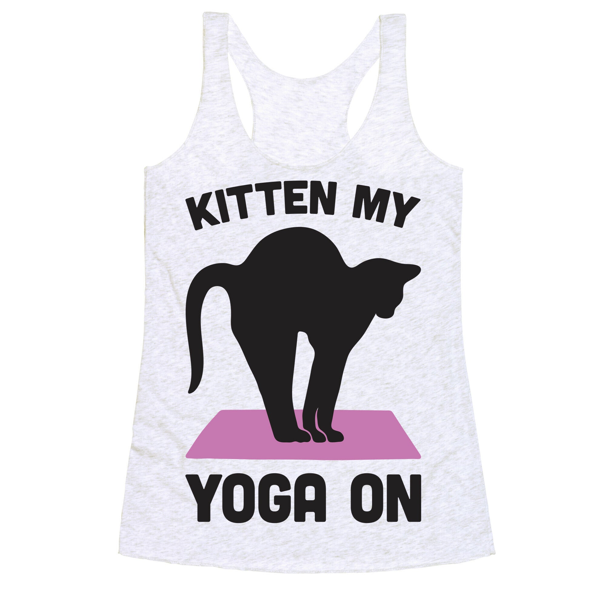 Kitten My Yoga On Racerback Tank