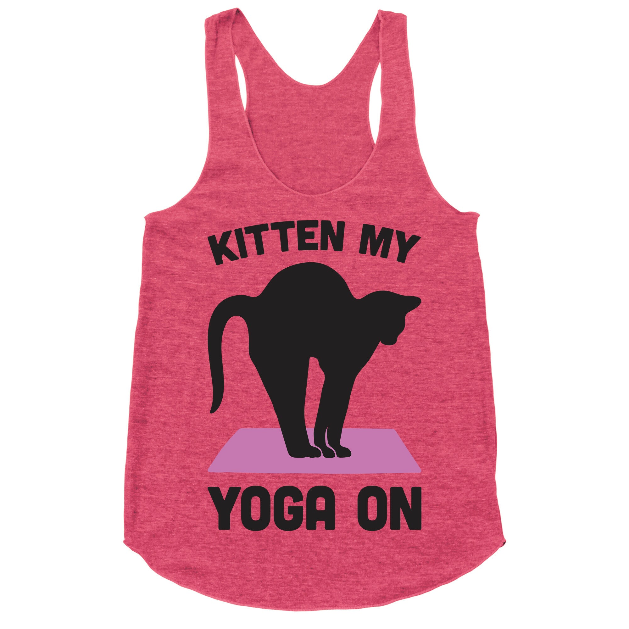 Kitten My Yoga On Racerback Tank