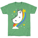 Llama On A Rainbow Unisex Triblend Tee