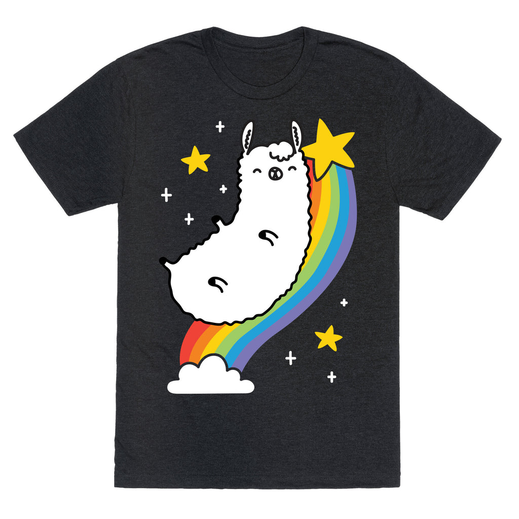 Llama On A Rainbow Unisex Triblend Tee