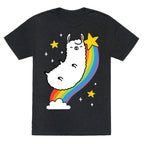 Llama On A Rainbow Unisex Triblend Tee