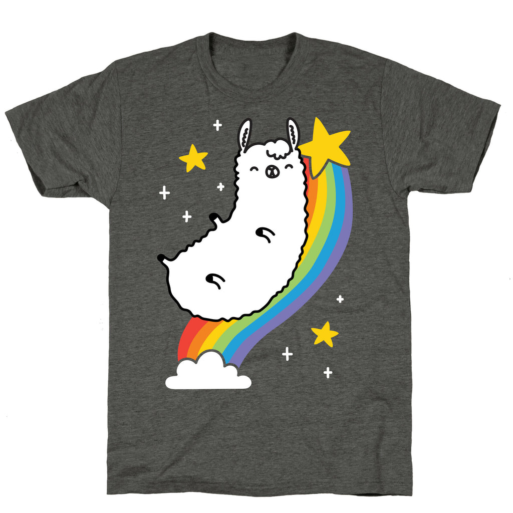 Llama On A Rainbow Unisex Triblend Tee