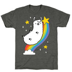 Llama On A Rainbow Unisex Triblend Tee