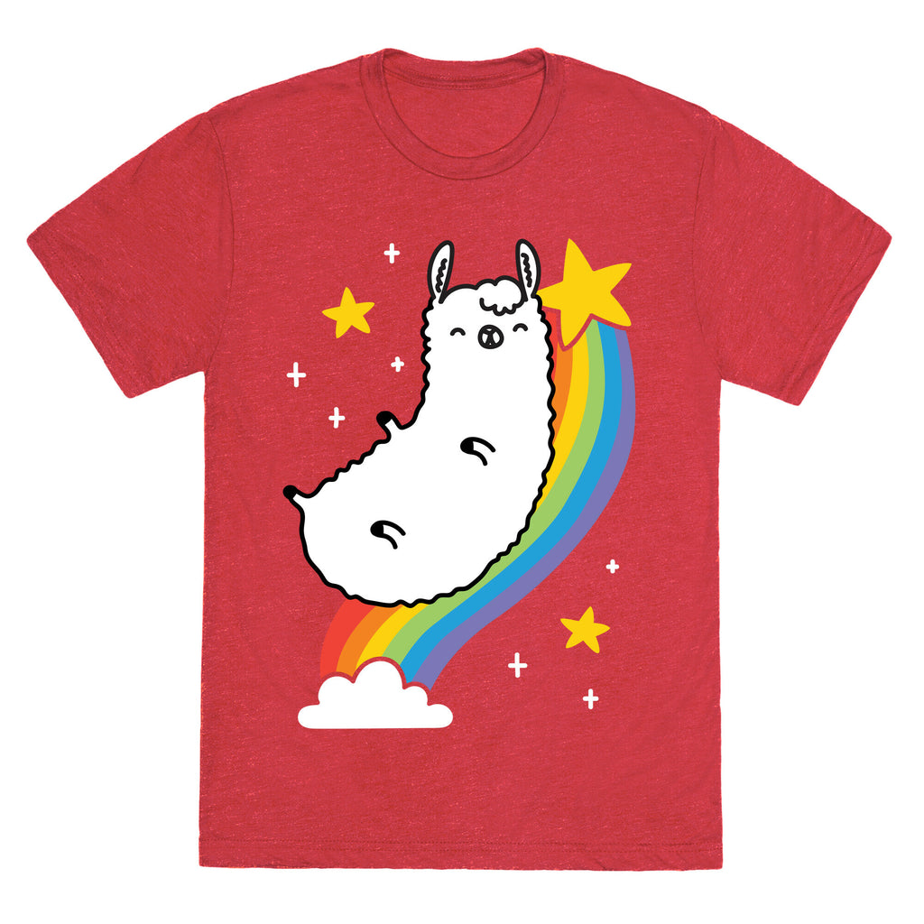 Llama On A Rainbow Unisex Triblend Tee