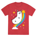 Llama On A Rainbow Unisex Triblend Tee