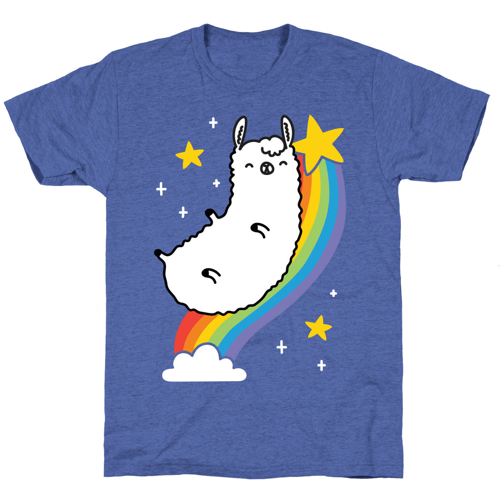 Llama On A Rainbow Unisex Triblend Tee