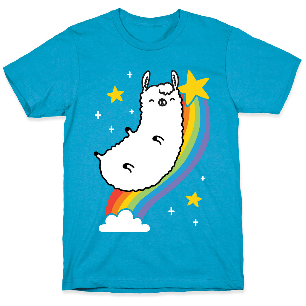 Llama On A Rainbow Unisex Triblend Tee