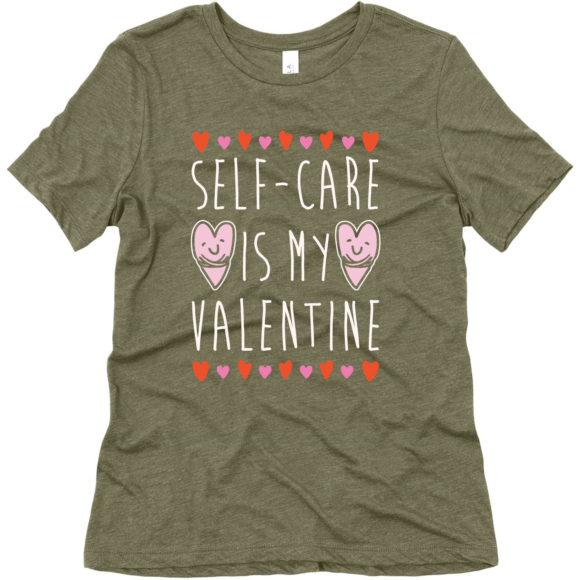 Self-Care Is My Valentine White Print Women's Triblend Tee