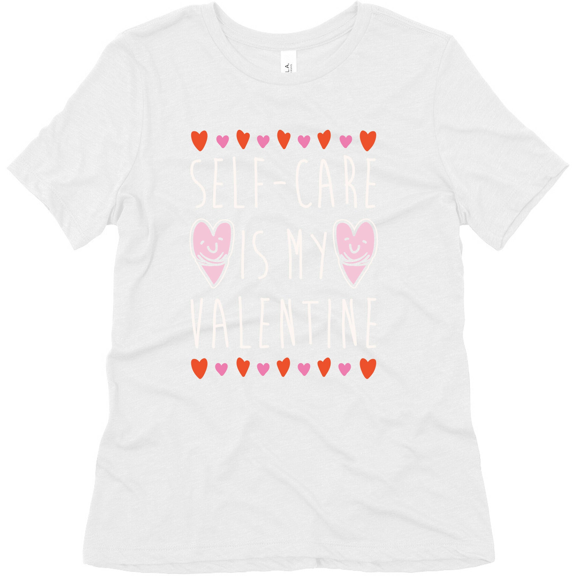Self-Care Is My Valentine White Print Women's Triblend Tee