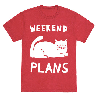 Weekend Plans Cat Unisex Triblend Tee