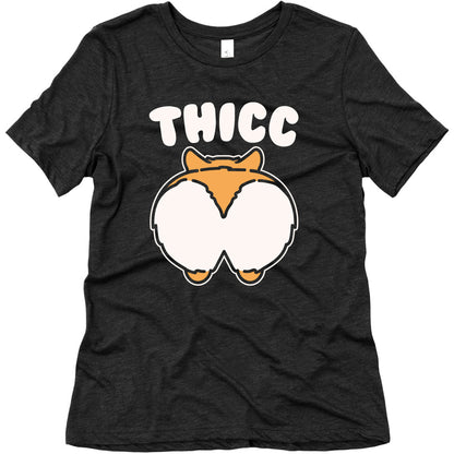 Thicc Corgi Butt Parody White Print Women's Triblend Tee