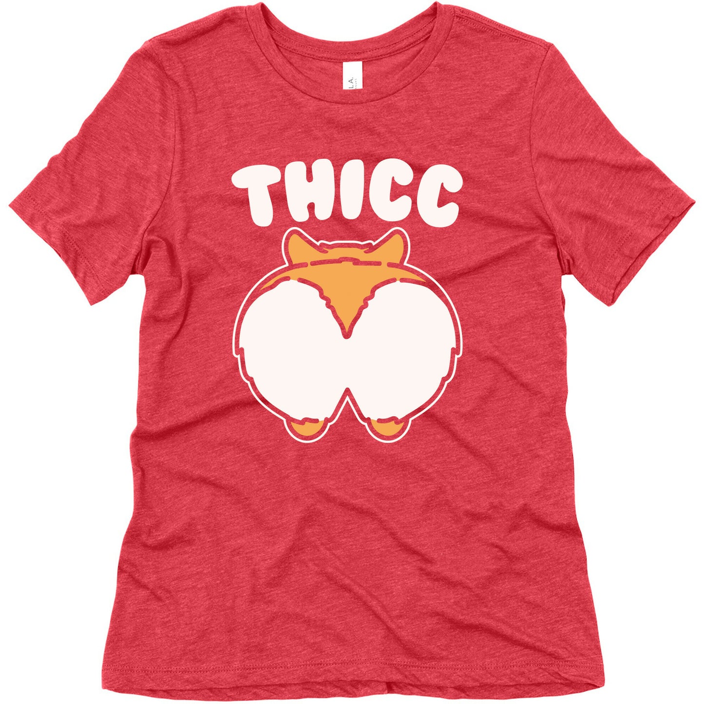 Thicc Corgi Butt Parody White Print Women's Triblend Tee