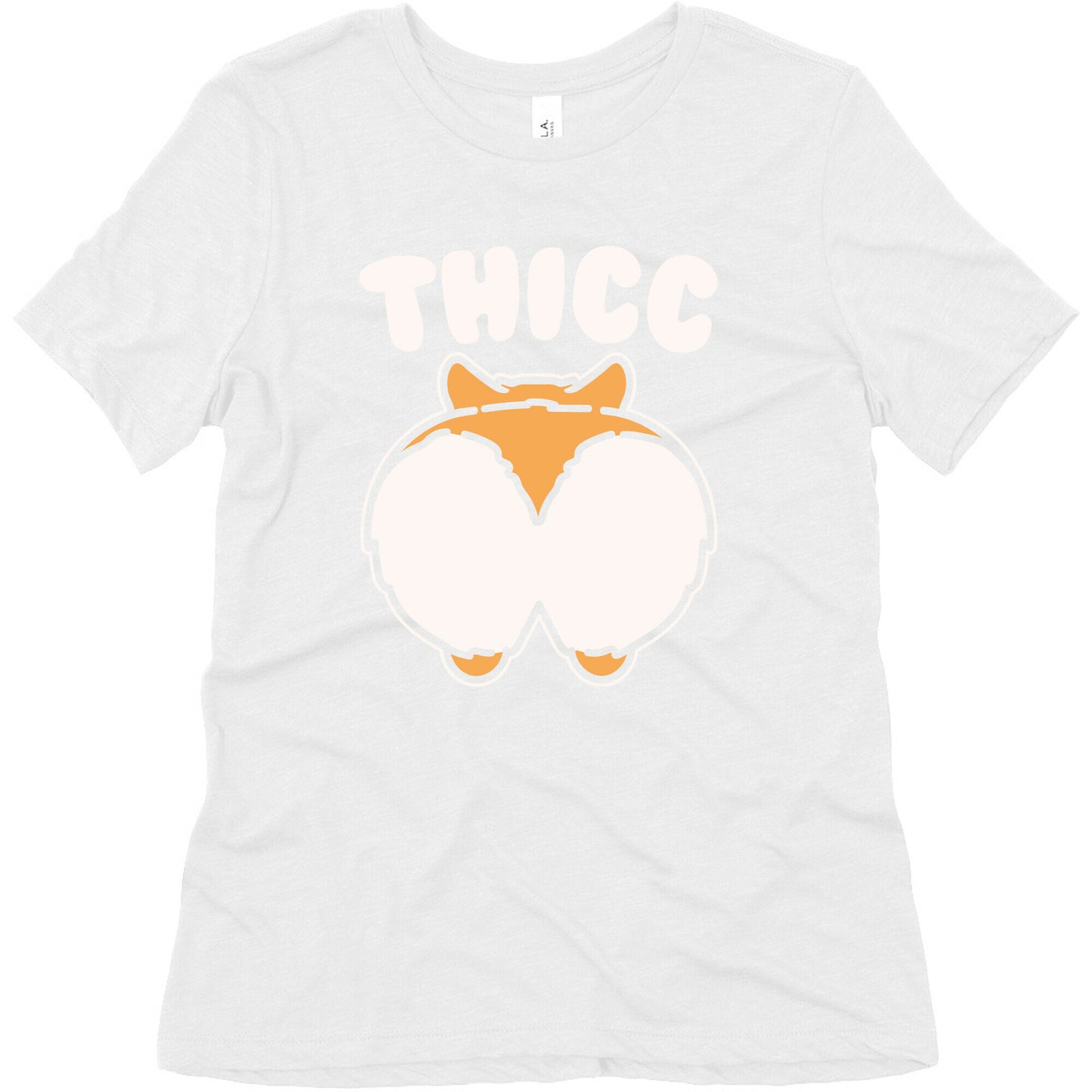 Thicc Corgi Butt Parody White Print Women's Triblend Tee