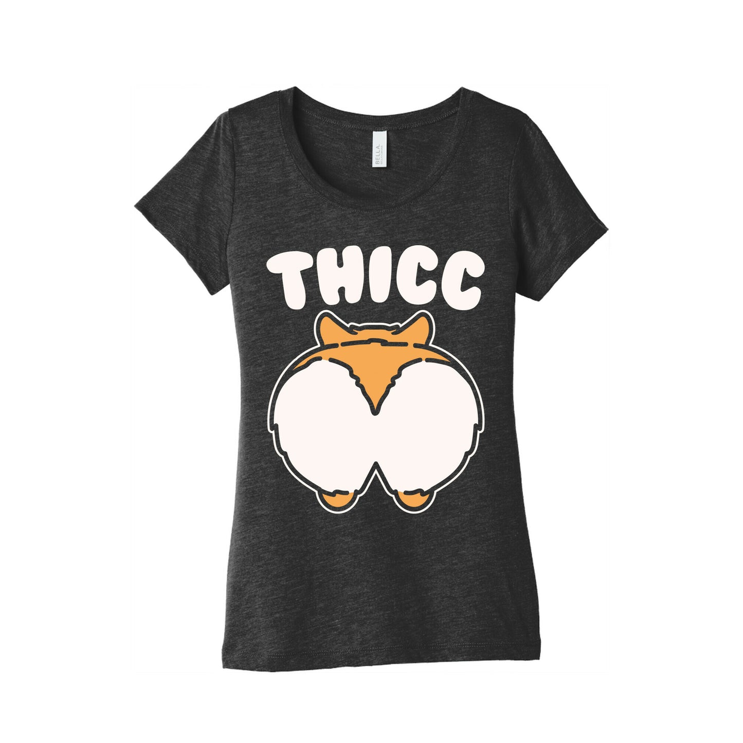 Thicc Corgi Butt Parody White Print Women's Triblend Tee
