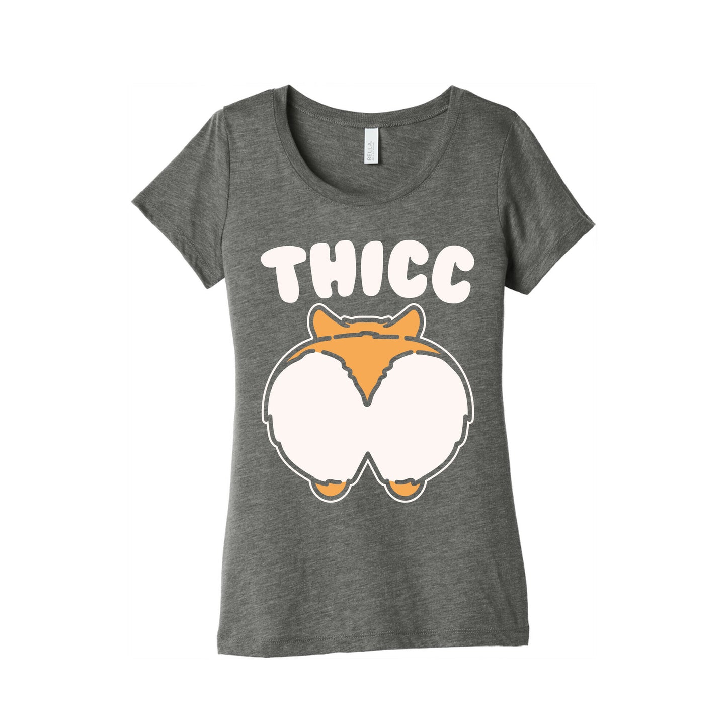 Thicc Corgi Butt Parody White Print Women's Triblend Tee
