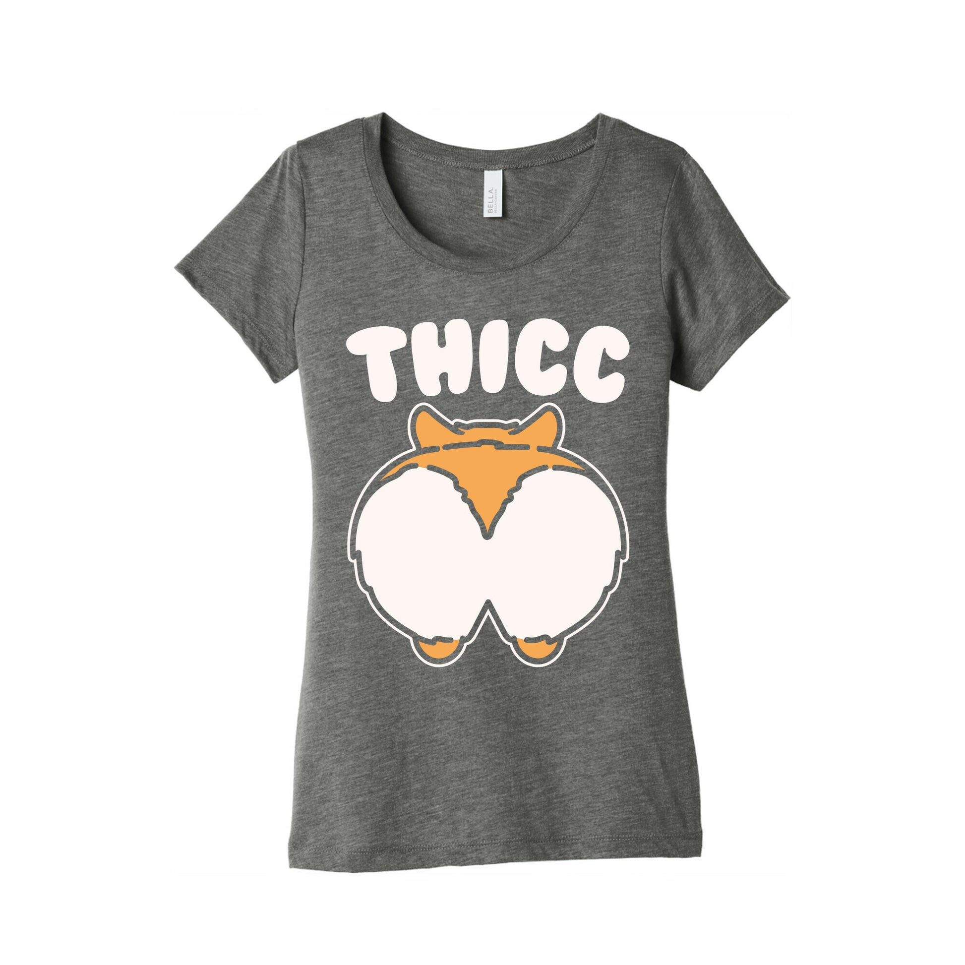 Thicc Corgi Butt Parody White Print Women's Triblend Tee