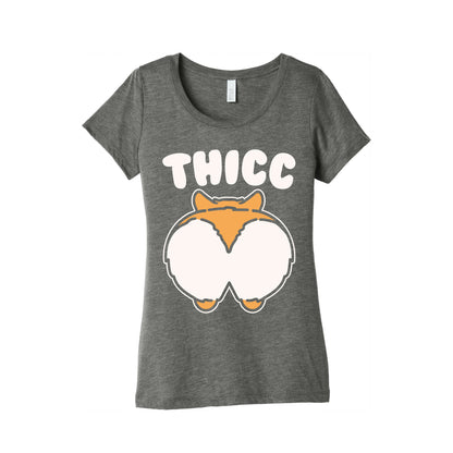 Thicc Corgi Butt Parody White Print Women's Triblend Tee