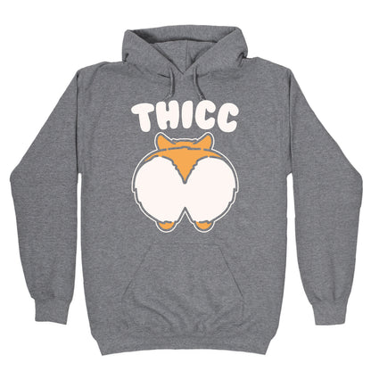 Thicc Corgi Butt Parody White Print Hoodie