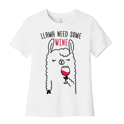 Llama Need Some Wine Women's Cotton Tee