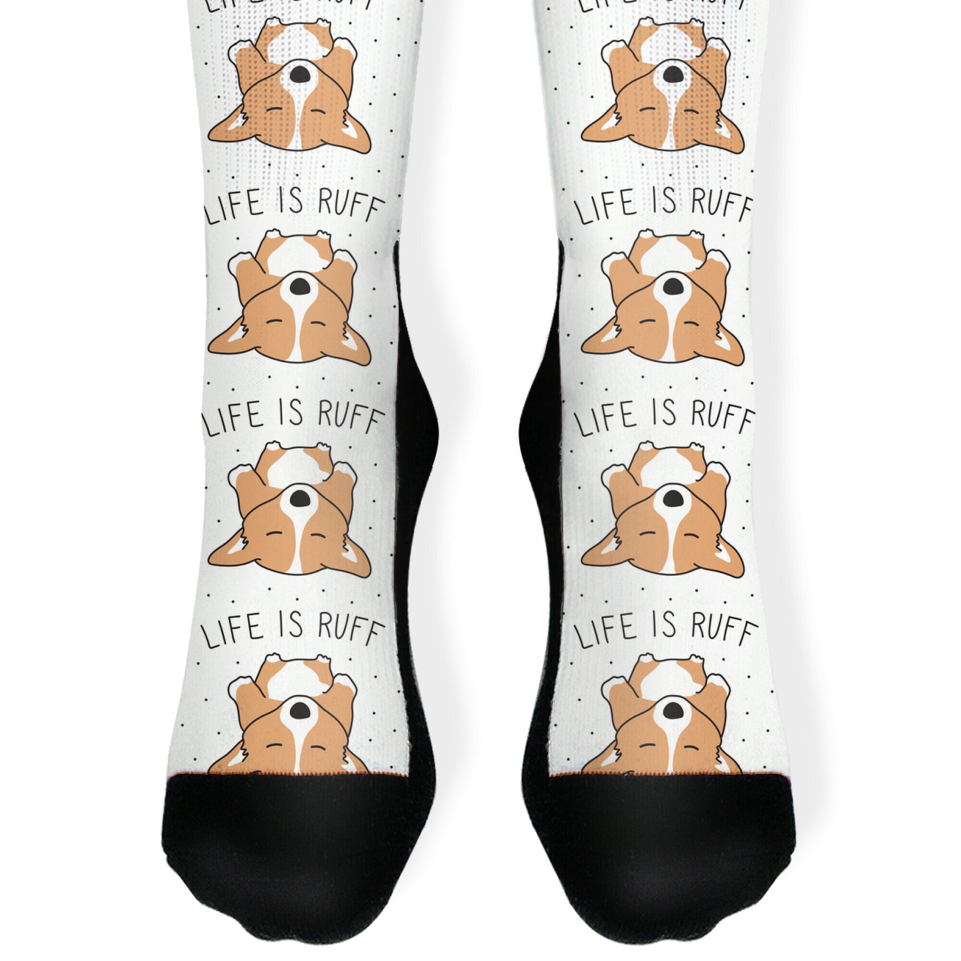 Life Is Ruff Corgi Socks