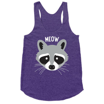 Meow Raccoon Racerback Tank