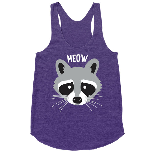 Meow Raccoon Racerback Tank