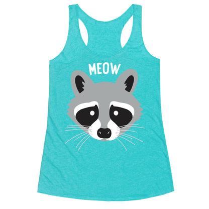 Meow Raccoon Racerback Tank