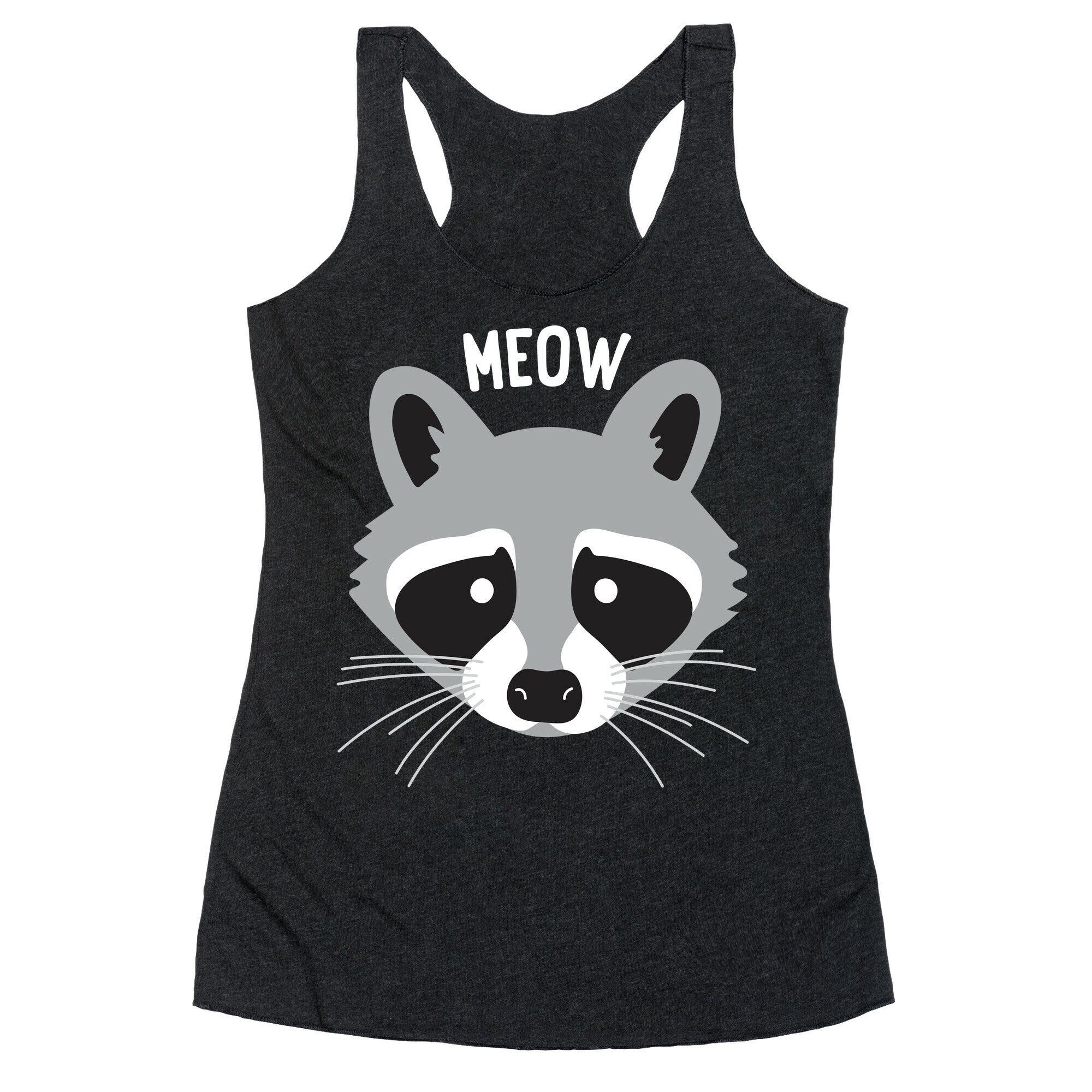 Meow Raccoon Racerback Tank