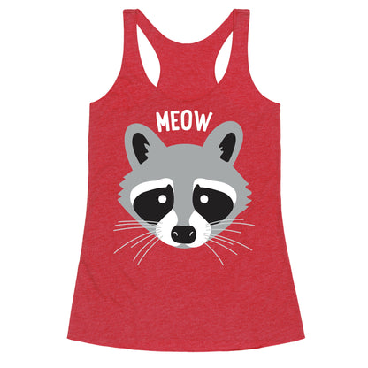 Meow Raccoon Racerback Tank