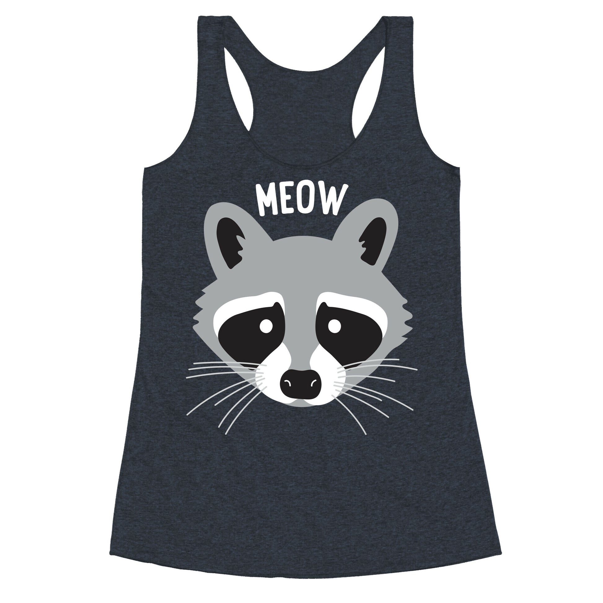 Meow Raccoon Racerback Tank