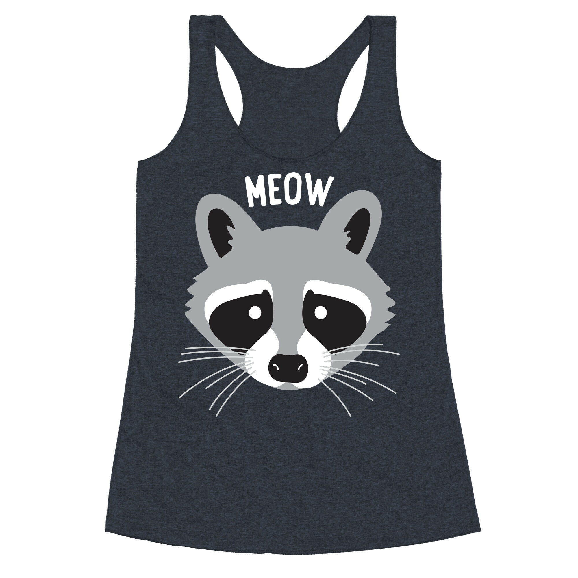 Meow Raccoon Racerback Tank