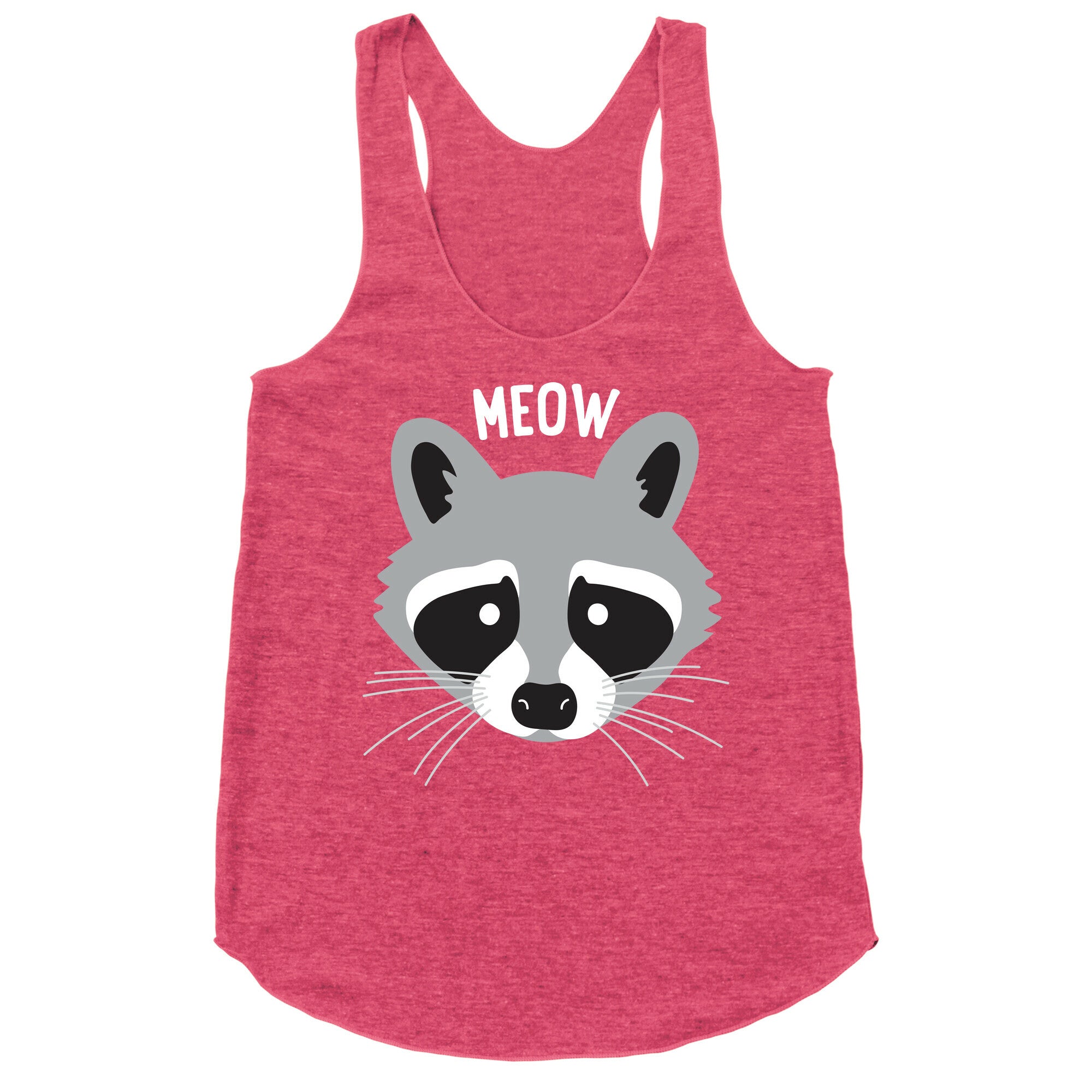 Meow Raccoon Racerback Tank