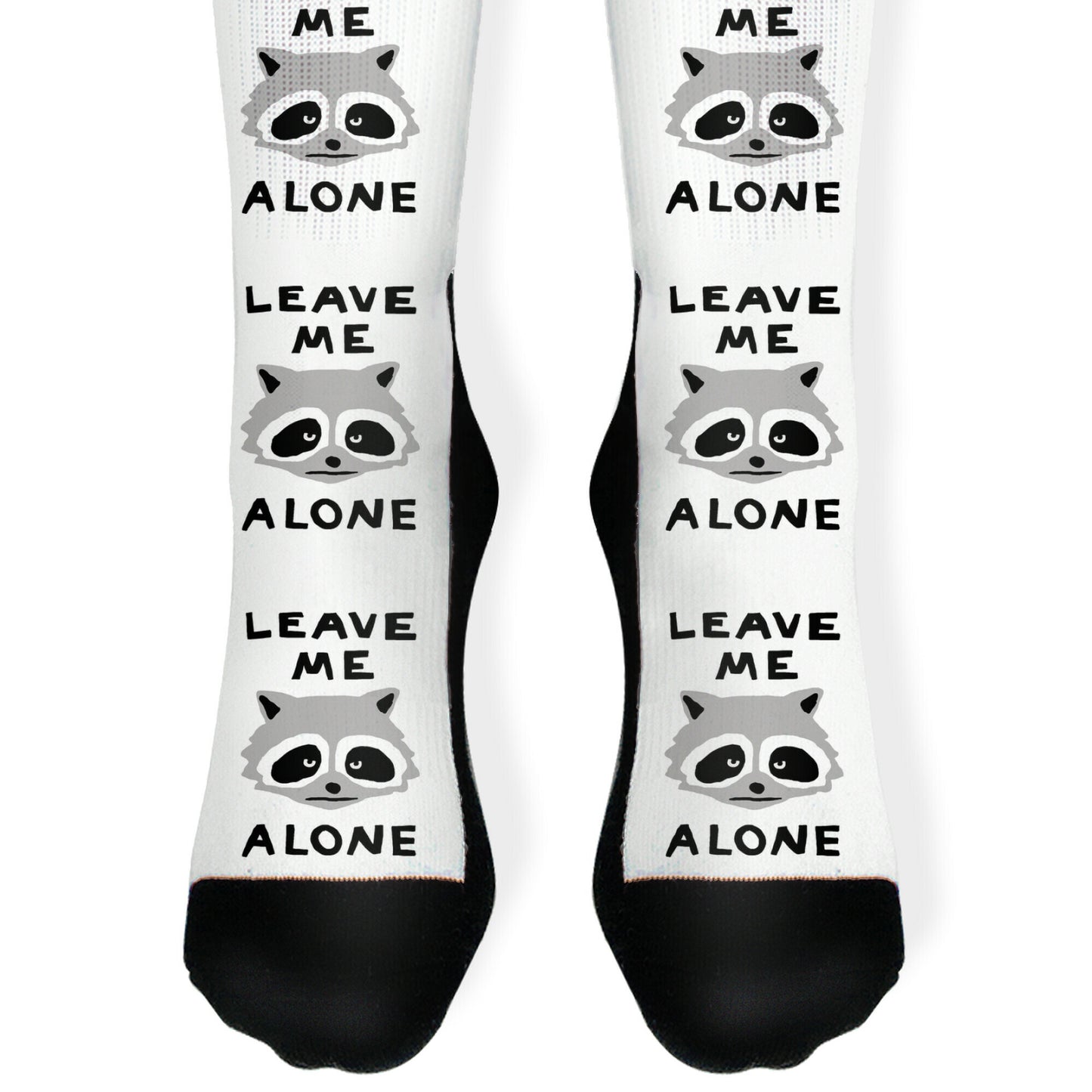 Leave Me Alone Raccoon Socks