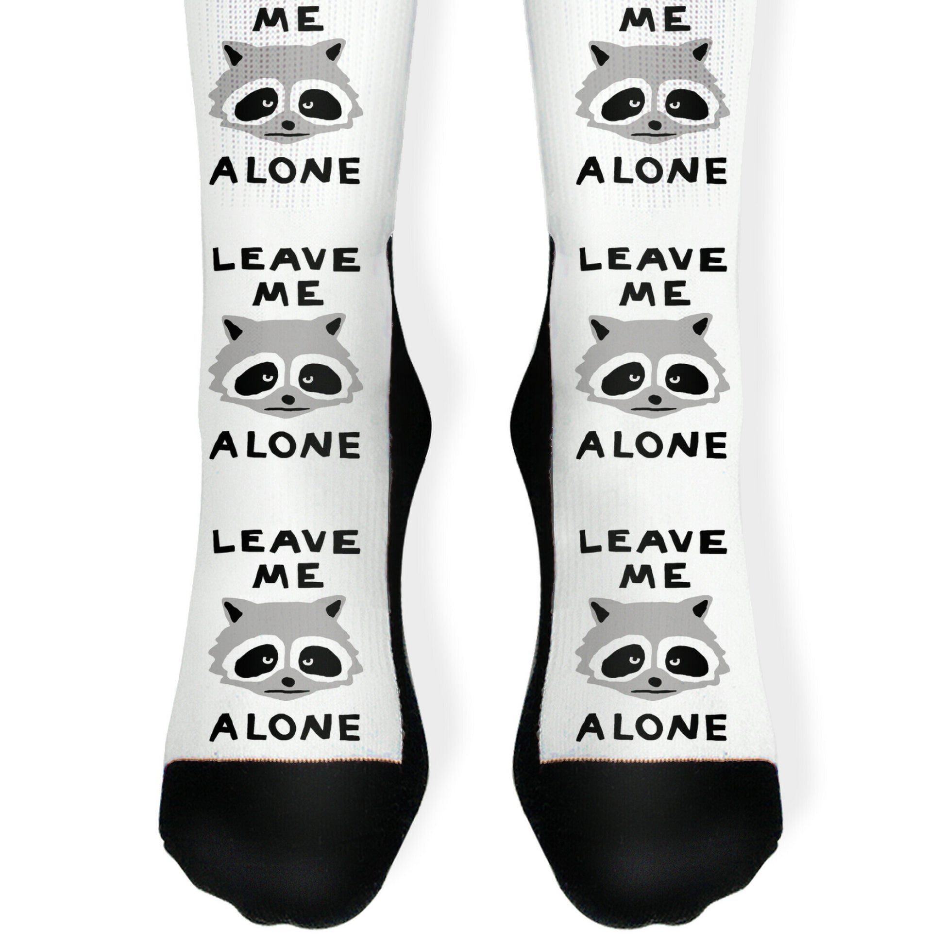 Leave Me Alone Raccoon Socks