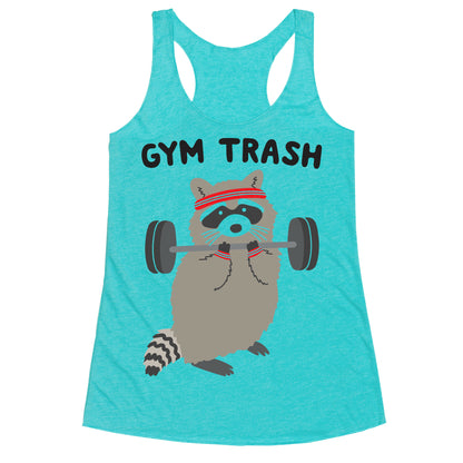 Gym Trash Raccoon Racerback Tank