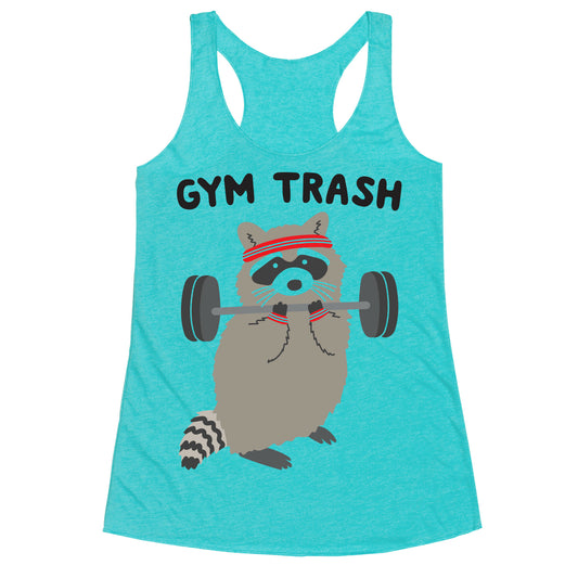 Gym Trash Raccoon Racerback Tank