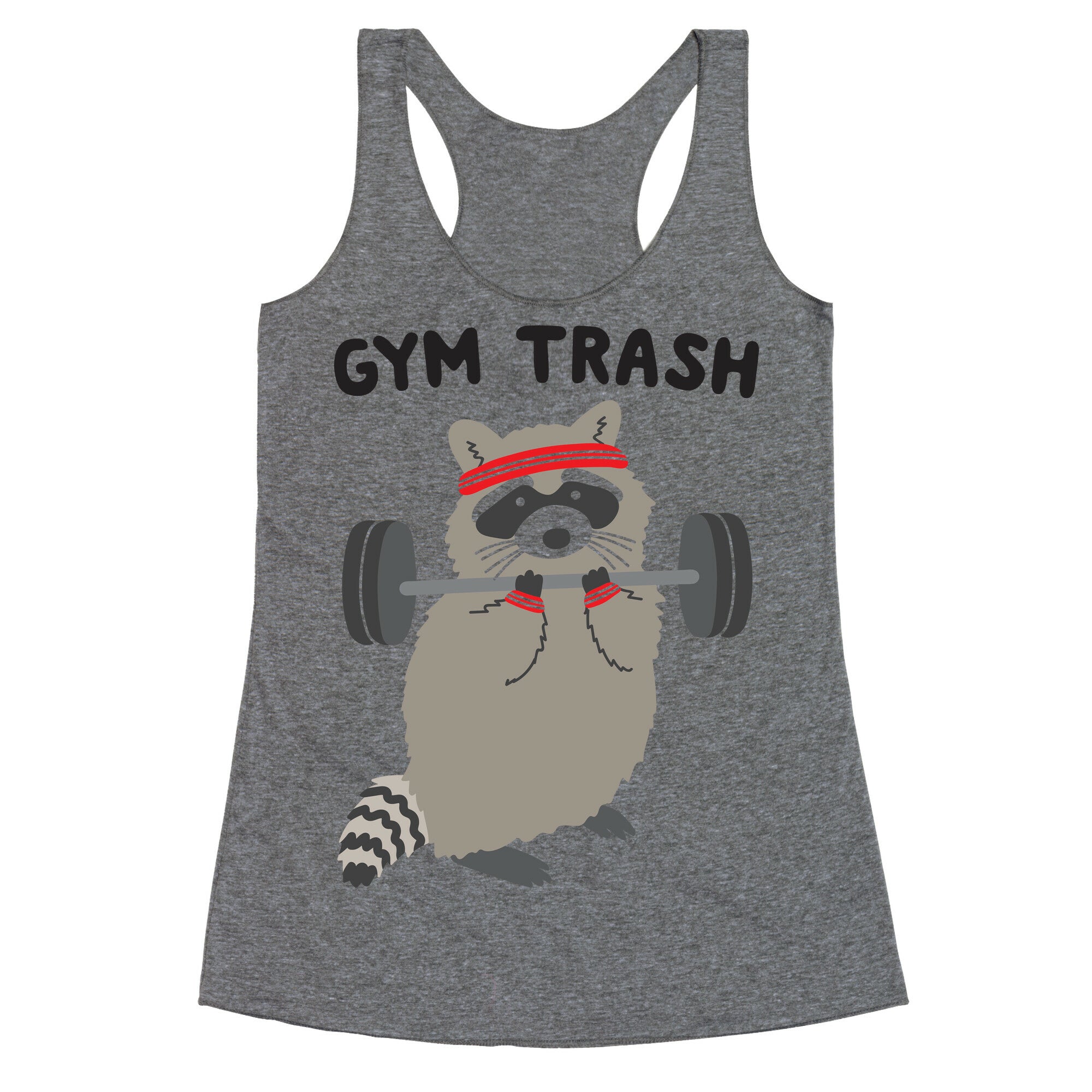 Gym Trash Raccoon Racerback Tank