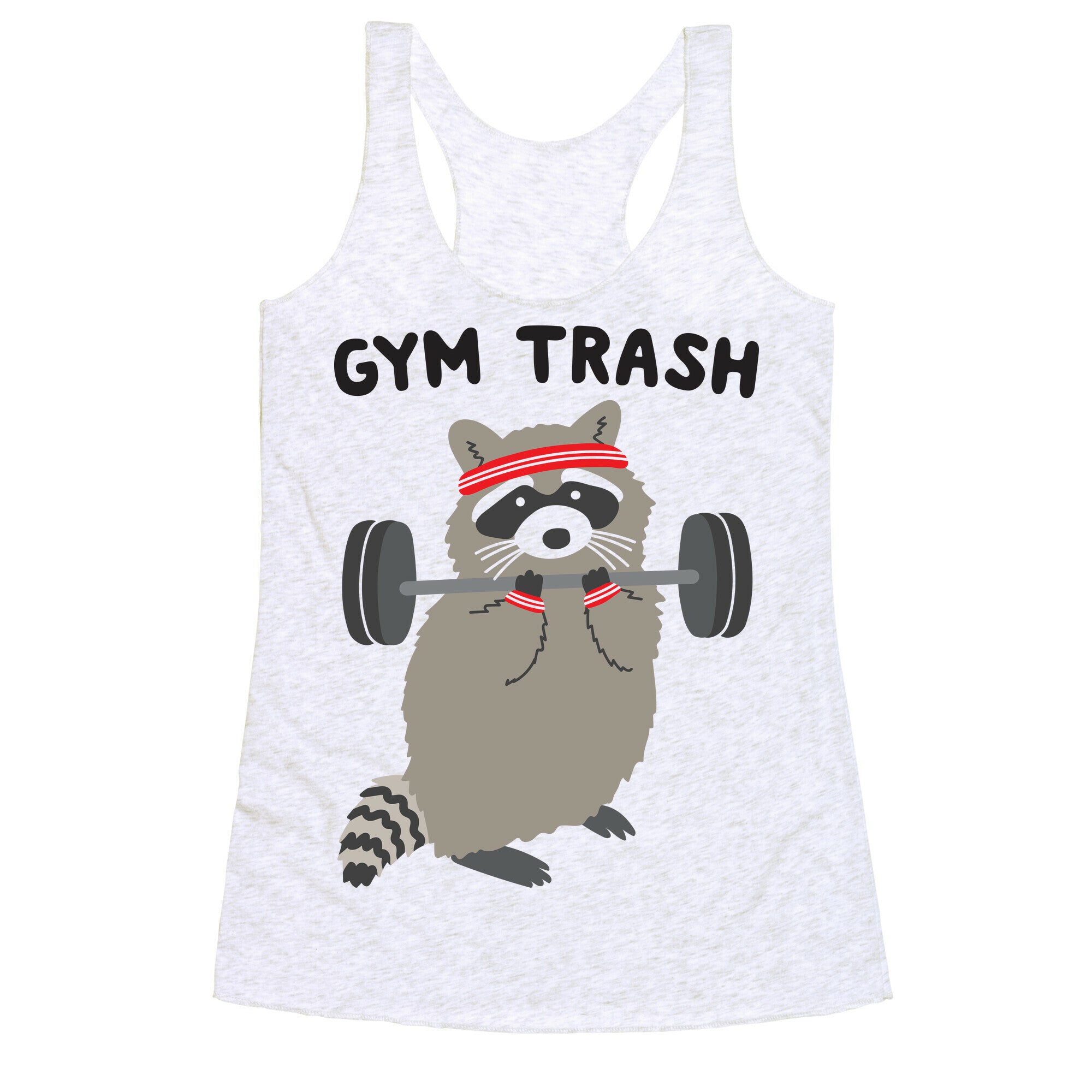 Gym Trash Raccoon Racerback Tank