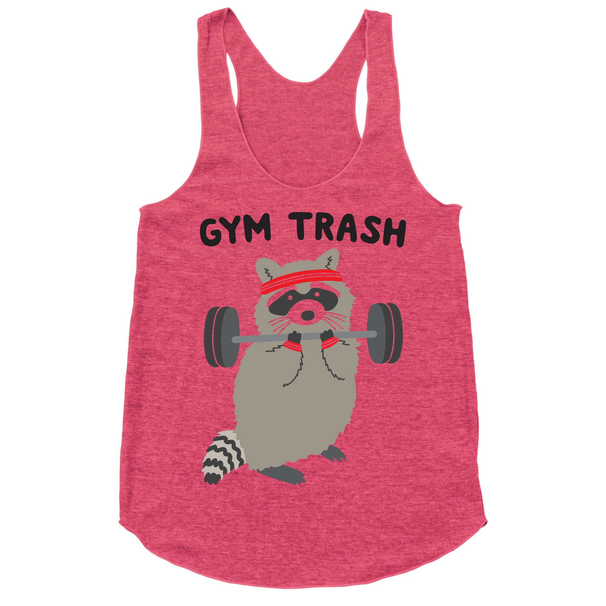 Gym Trash Raccoon Racerback Tank