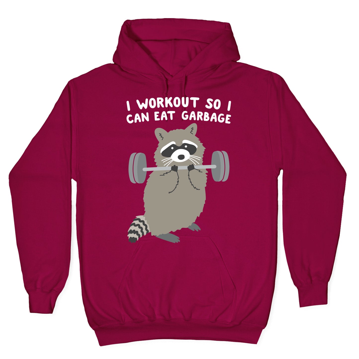 I Workout So I Can Eat Garbage Raccoon Hoodie