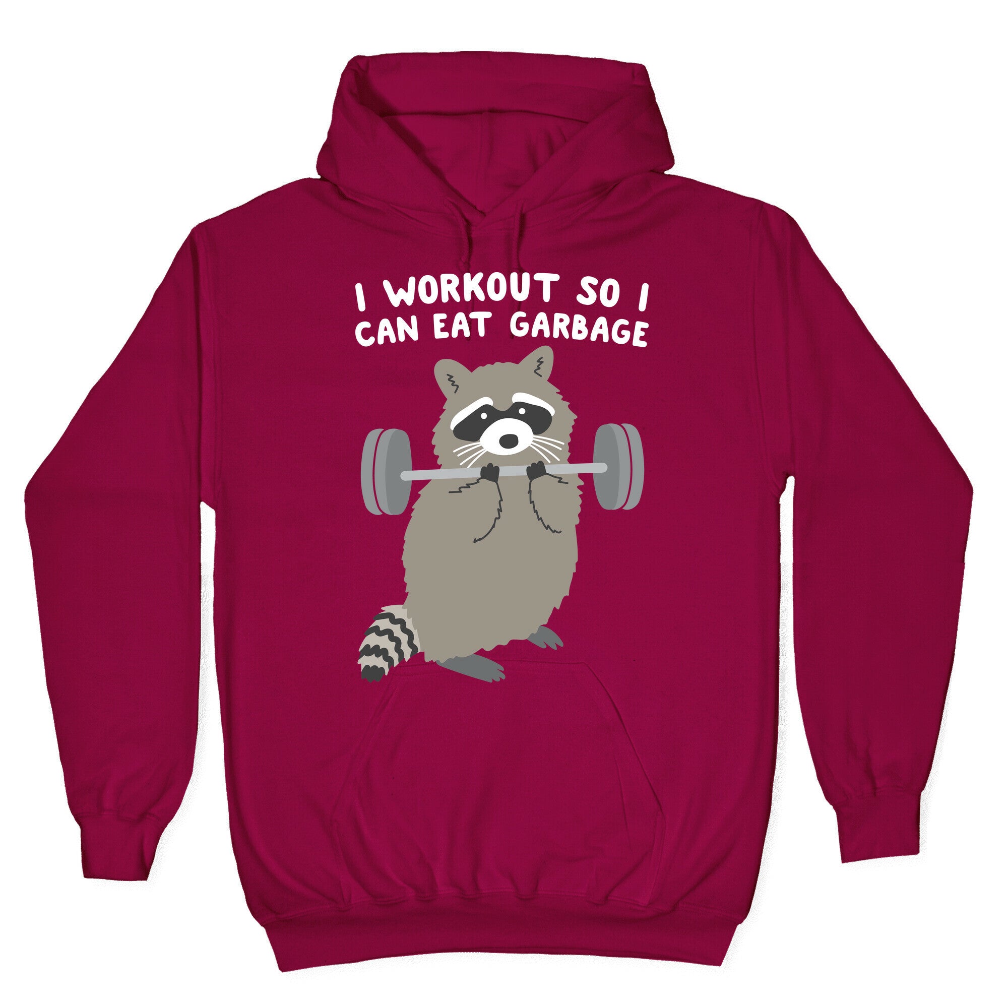 I Workout So I Can Eat Garbage Raccoon Hoodie