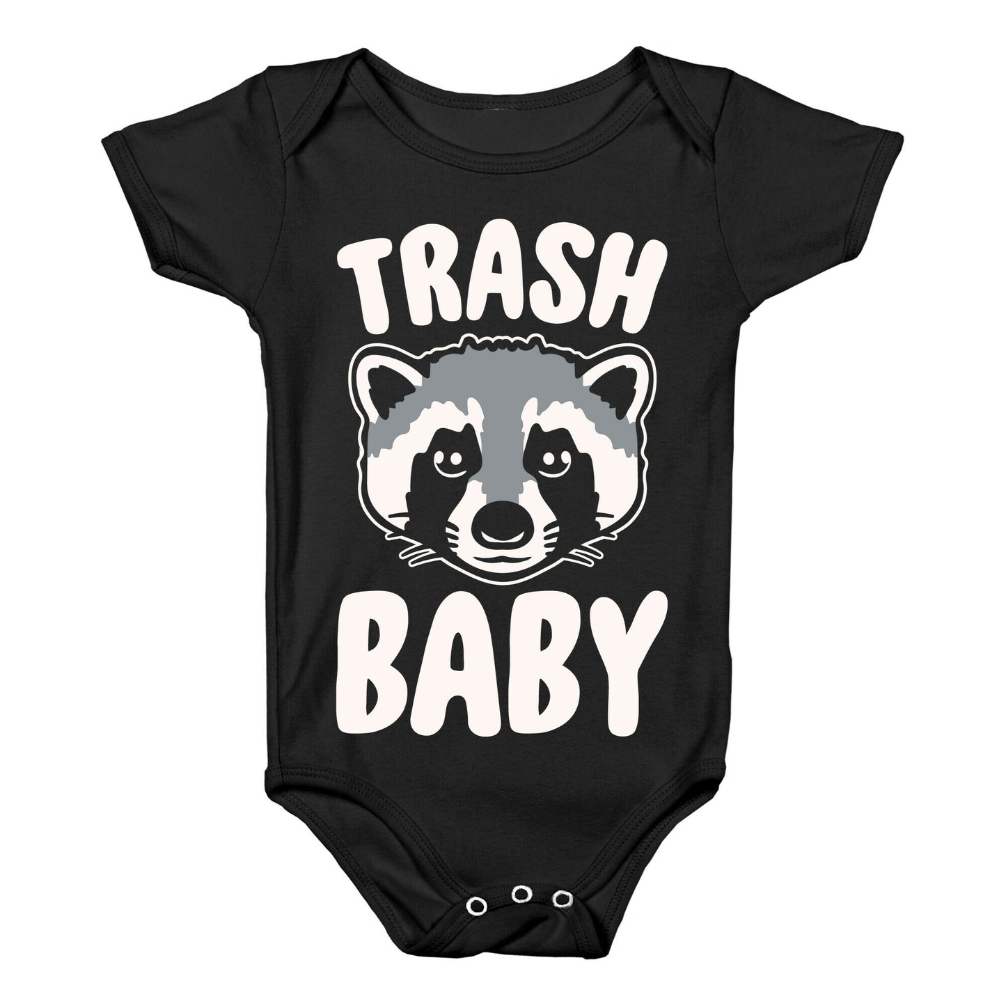 Trash Baby White Print Baby One Piece