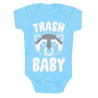 Trash Baby White Print Baby One Piece