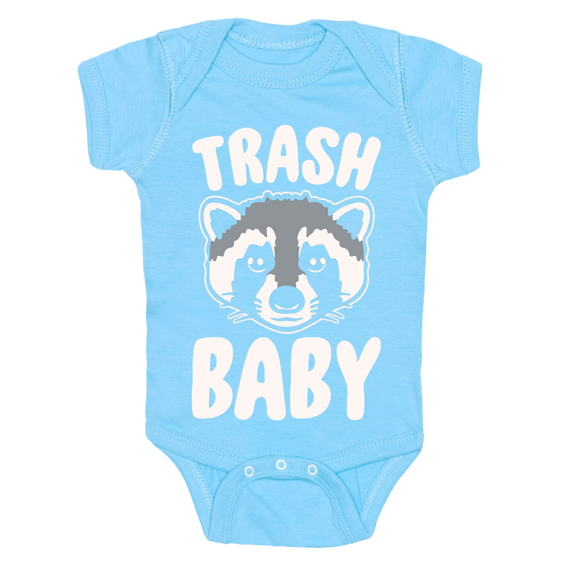 Trash Baby White Print Baby One Piece