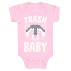 Trash Baby White Print Baby One Piece