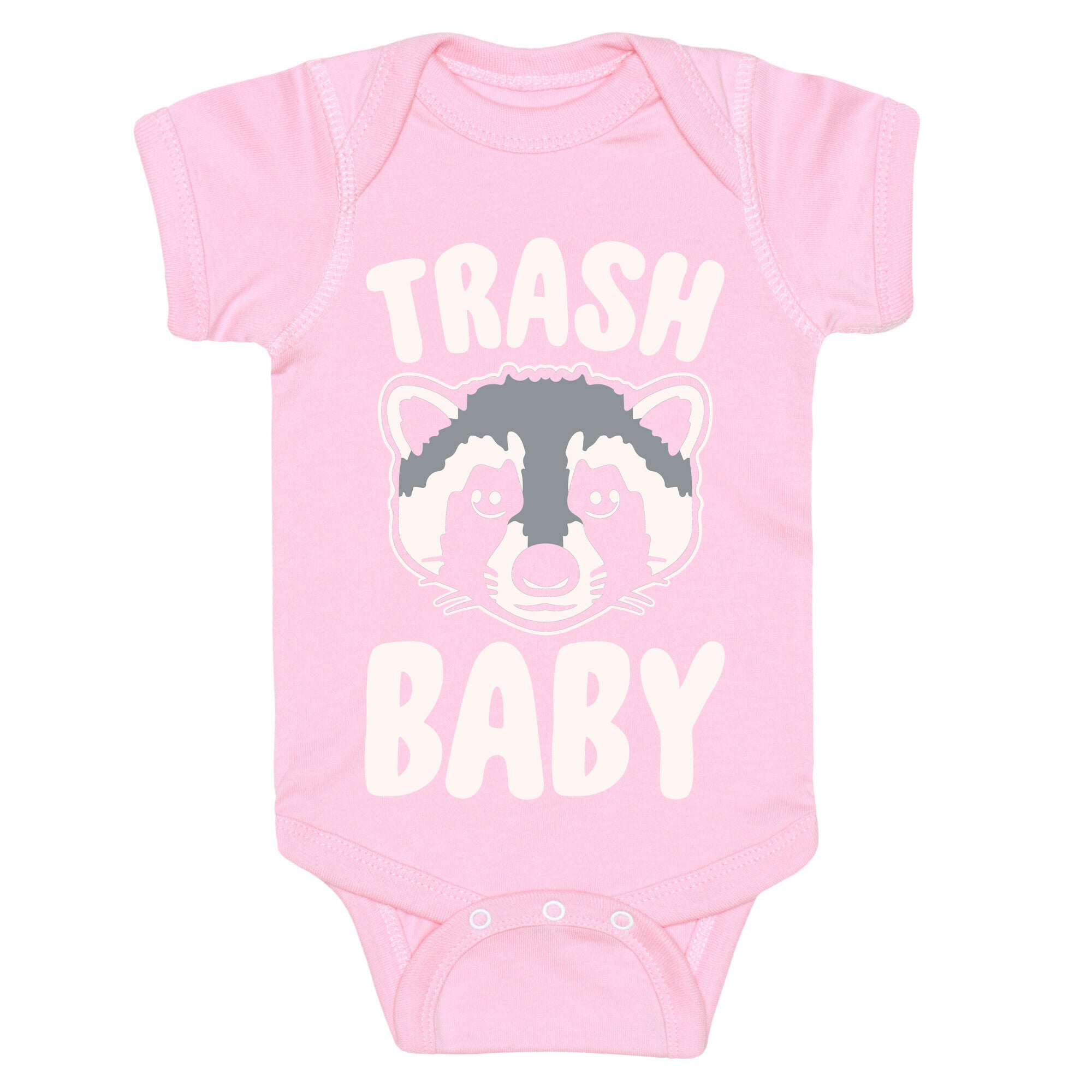 Trash Baby White Print Baby One Piece