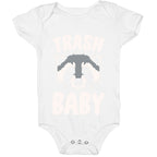 Trash Baby White Print Baby One Piece