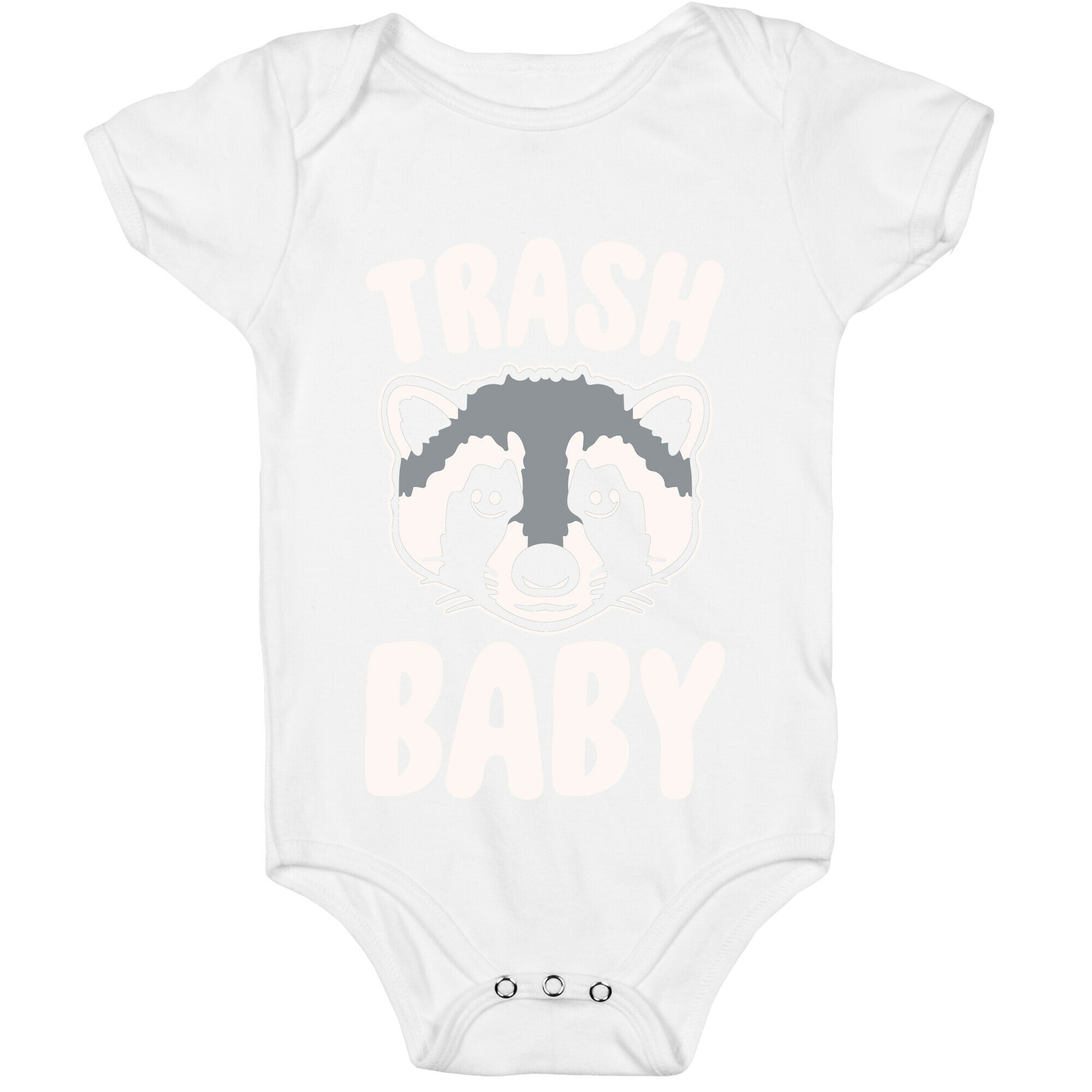 Trash Baby White Print Baby One Piece