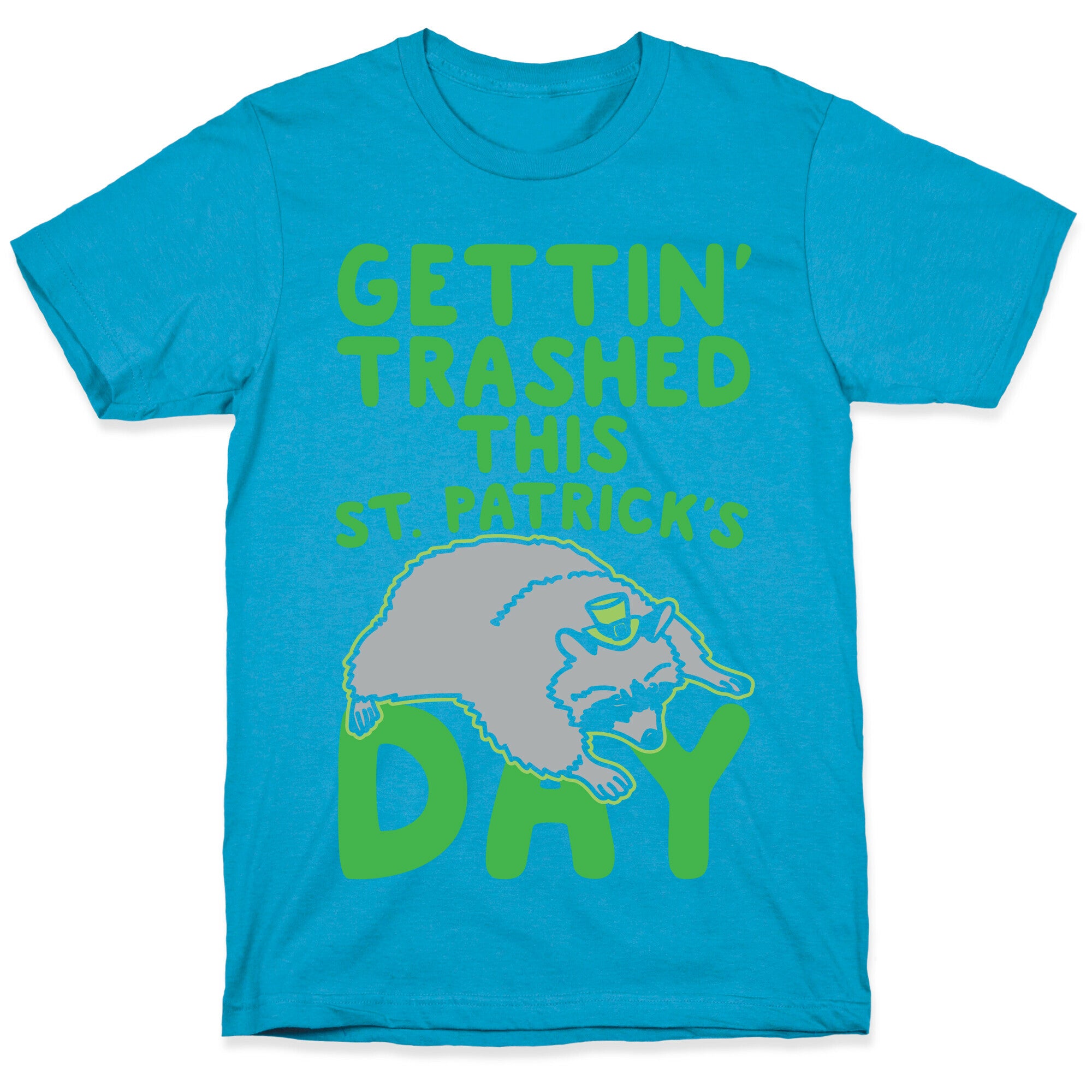 Gettin' Trashed This St. Patrick's Day White Print Unisex Triblend Tee