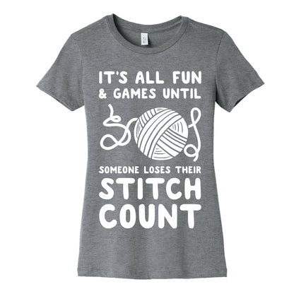 It's All Fun and Games Until Someone Loses Their Stitch Count Women's Cotton Tee